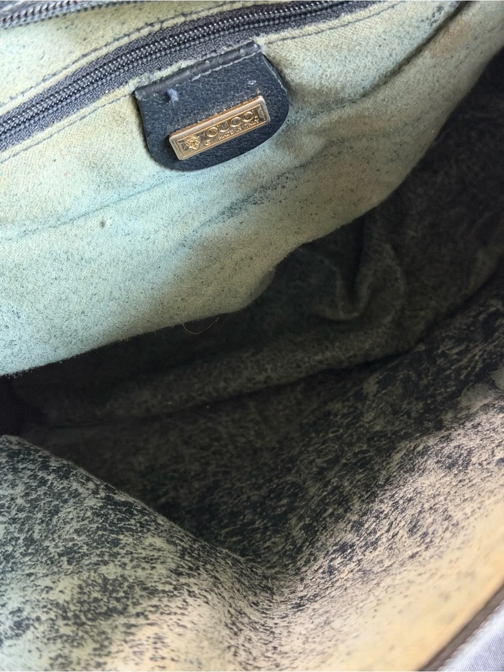 Vintage Navy Blue Gucci GG Supreme Mini Boston Bag - DAMAGED